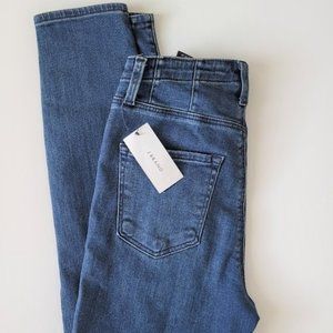 J Brand Darted High Rise Crop Skinny Jeans